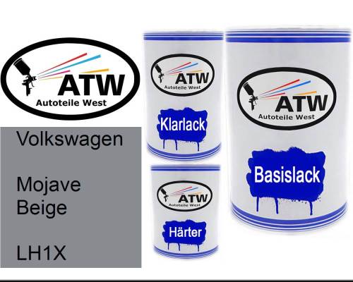 Volkswagen, Mojave Beige, LH1X: 500ml Lackdose + 500ml Klarlack + 250ml Härter - Set, von ATW Autoteile West.